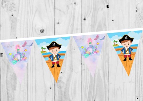 Bunting Mermaid and Pirate Birthday Banner Decoration Party