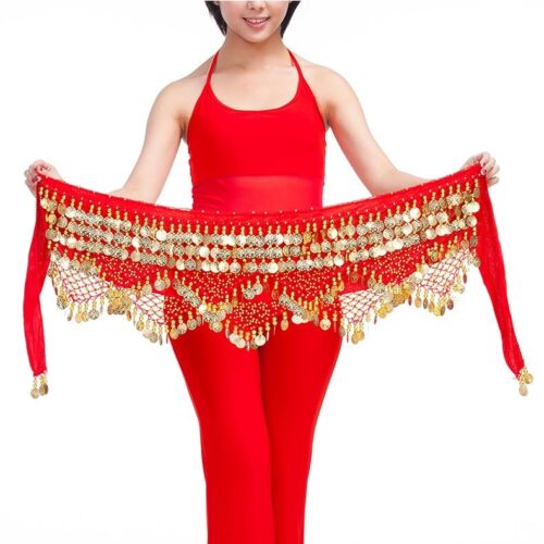 Belt 11 Colors 320# Belly Dance Costume Velvet Coins Hip Scarf