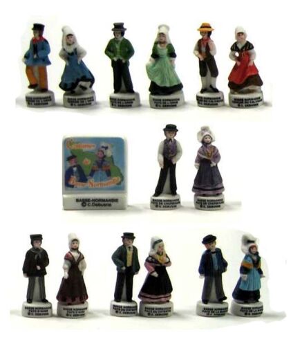 Region Basse-Normandie Miniature Porcelain Hand-painted French Feves Figurines
