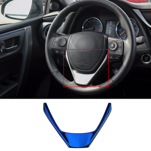 For Toyota Corolla 2014-2018 Blue Titanium Steering Wheel U-Type Cover Trim 1pcs 
