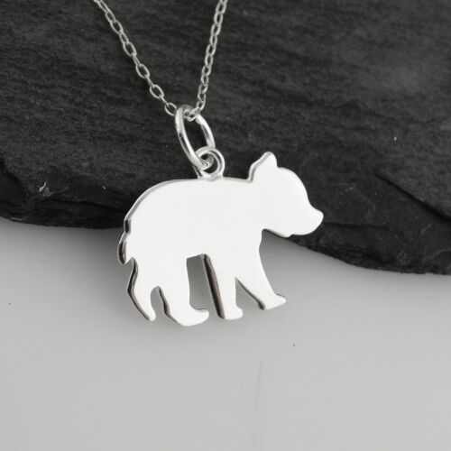 Pendant Baby Gift Cubs NEW 925 Sterling Silver Bear Cub Silhouette Necklace