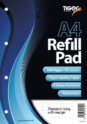 A4 Refill Pad Ruled / Plain 400/320/ 200/160 Pages Note Book Punched Holes Pad
