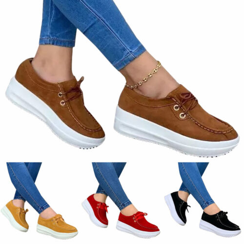 Details about  / Women/'s Wedge Platform Sneakers Soft Comfy Walking Trainers Pumps Shoes Sizes