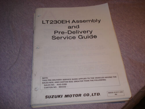 Suzuki 1986 LT230EH Assembly and Pre-Delivery Service Guide 