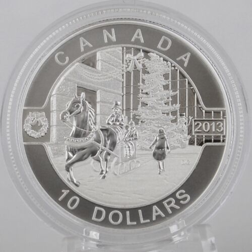 Fine Silver $10 Matte Proof Coin Canada 2013 Canadian Holiday Season 1//2 oz