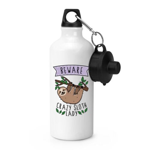Méfiez-vous fou Sloth Lady Sports bouteille d/'eau Drôle Blague Animal paresseux Camping