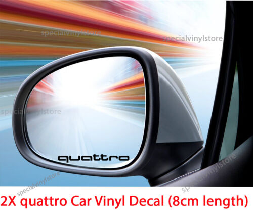 2PCS Details about   Car Vinyl Decals for Audi Quattro mirror sticker Etched Audi Vinyl Decal 