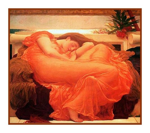 Flaming June by British by Frederic Leighton Counted Cross Stitch Chart Pattern