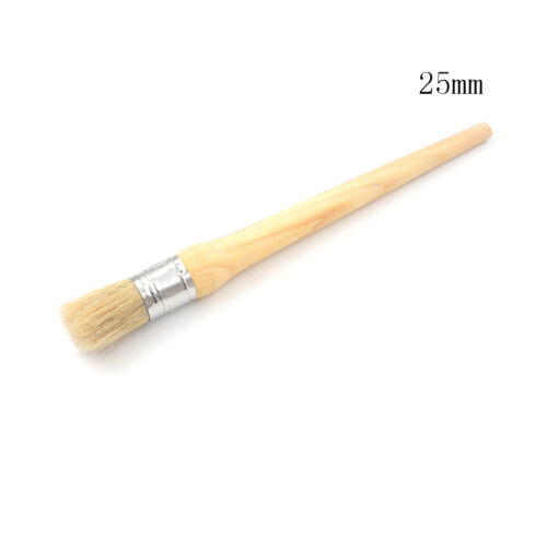 50mm Dia Wooden Handle Round Bristle Chalk Oil Paint Painting Wax Brush UWUK 