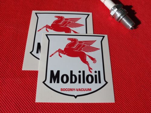Pair of Mobiloil stickers