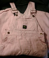 John Deere girls pink stripe overalls 4T CUTE 