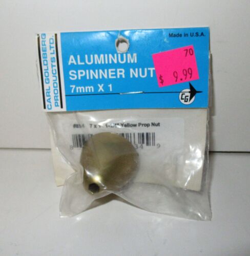 Carl Goldberg 7mm x 1 Aluminum Spinner Nut #834 NIP Yellow