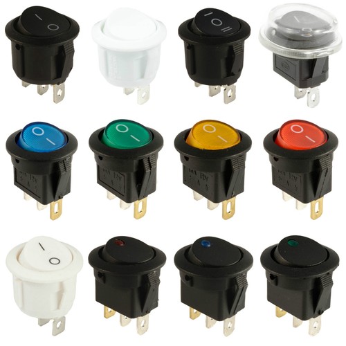 ON//OFF Round Rocker Switch Boat 12V Waterproof Splash Cover Car Dashboard