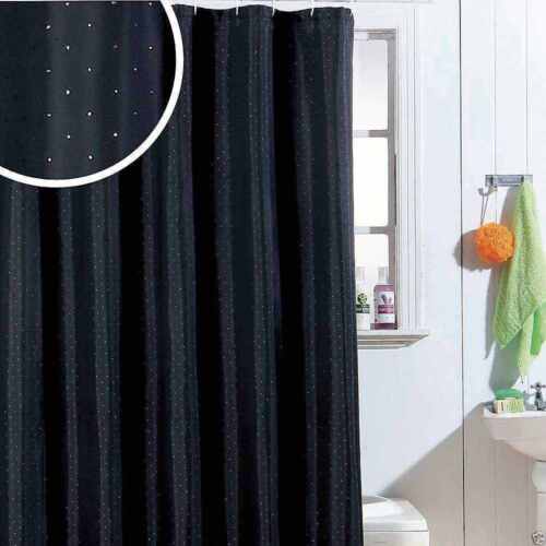 LUXURY DIAMANTE WOODEN MDF WC TOILET SEAT OR SHOWER CURTAIN WITH HOOKS SPIRAL