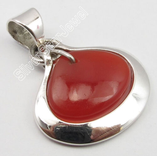 925 Sterling Silver Natural RED CARNELIAN Pendant FASHION Jewelry Choose Style 