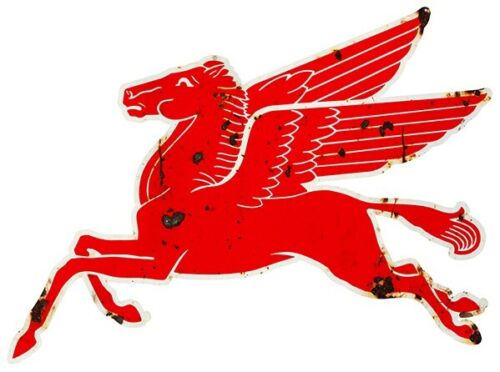 Mobil Gas Flying Red Horse Pegasus Metal Heavy Steel Sign Extra Large 35" Oil 
