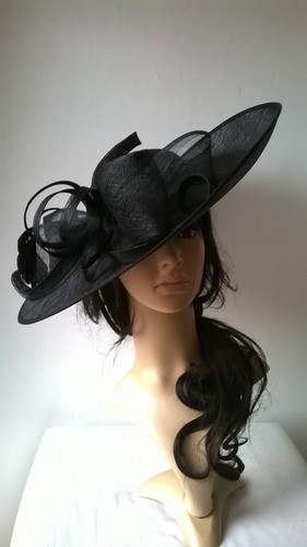 New Burnt orange Sinamay Bow trim Hatinator.hat.Large saucer disc Wedding.races.