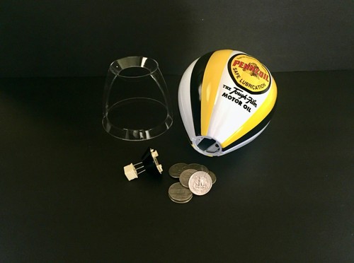 ADVERTISING die-cast coin BANK Collectible PENNZOIL motor oil HOT AIR BALLOON