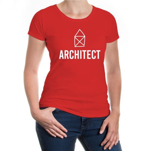 Damen Kurzarm Girlie T-Shirt Architect Architekt Hausplaner Beruf Job Design