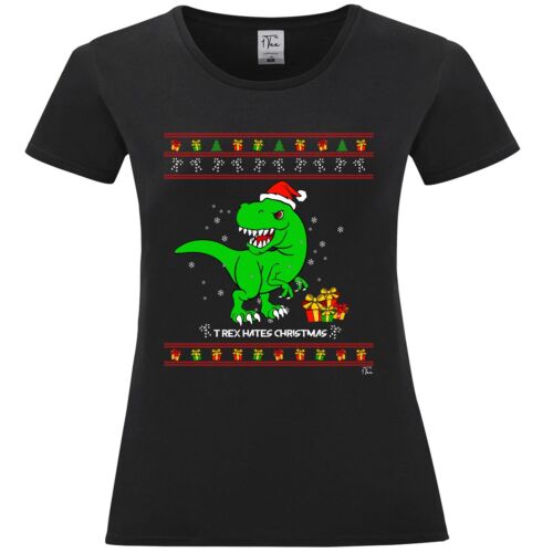Details about   1Tee Womens T Rex Hates Christmas T-Shirt 