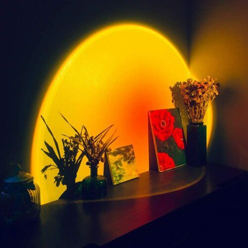 Sun Sunset Rainbow Night Light Projector Atmosphere LED USB Table Lamp Wall Dec 