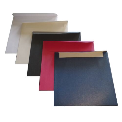 10/20/50/100 x SQ Envelopes Metallic white ivory black hot pink navy 16x16cm 