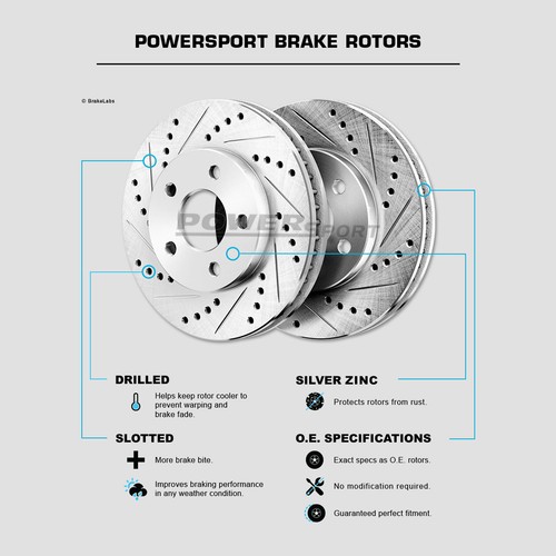 Audi TT QUATTRO 2000-2006 1.8L POWERSPORT DRILL//SLOT Brake Rotors FULL KIT