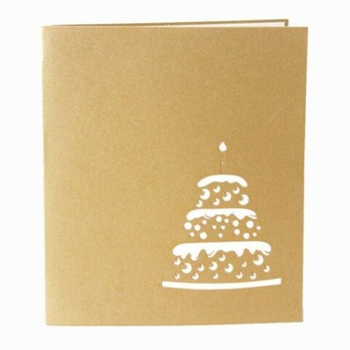 3D Pop UP Cards Birthday Card Cake Greeting Postcards Stickers Kids Girls Gifts