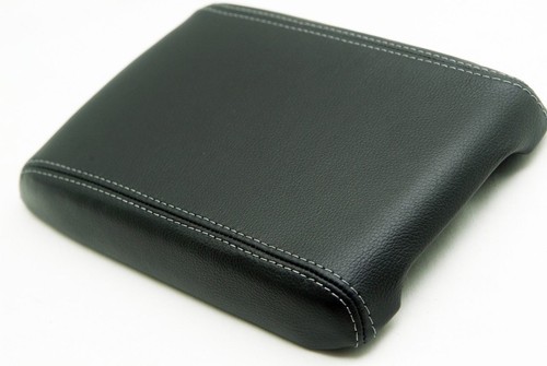Gray Stitc for 08-14 Dodge Challenger Console Armrest Real Leather cover Black