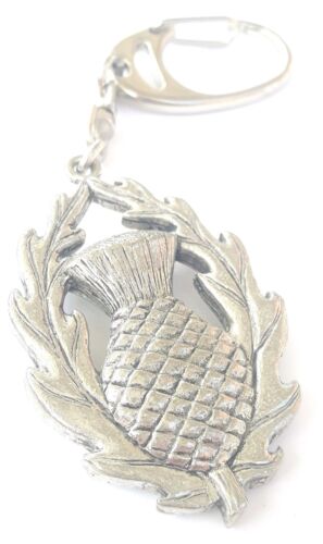 Scotish Thistle Handcrafted from Solid Pewter In the UK Key Ring