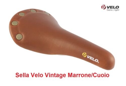 2056 Sella Velo Vintage Marrone con Borchie per bici 26-28 Tipo Condorino