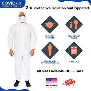 2 X Protecteur d/'isolement Costume ✅✅ Fermeture Éclair ✅✅ Lavable ✅ 2 objet Pack