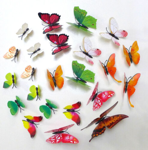 8 Sets of 96 Refrigerator Magnets Butterfly 3 D Wall Sticker