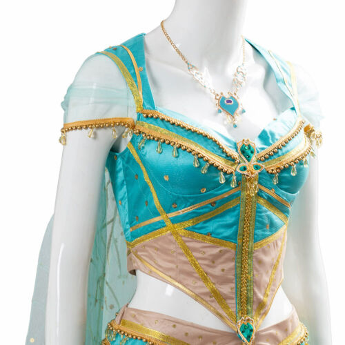 The Movie Aladdin Princess Jasmine Dress Cosplay Aladdin Costume Blue Dress