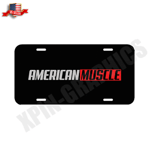 American Muscle Black Aluminum License Plate Tag Custom USDM Car Truck SUV