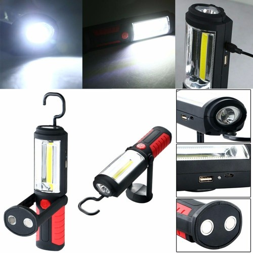 Powerful Portable 3000 Lumens COB LED Flashlight Magnetic Rechargeable Work