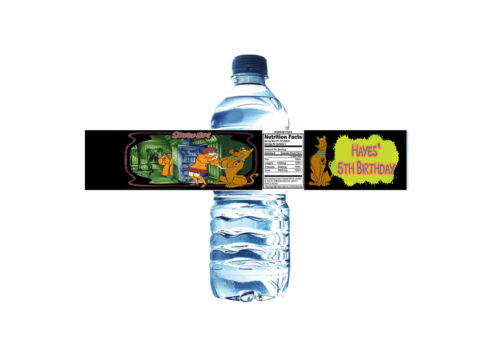 Printable Scooby Doo Personalized Birthday Water Bottle Label Set of 5