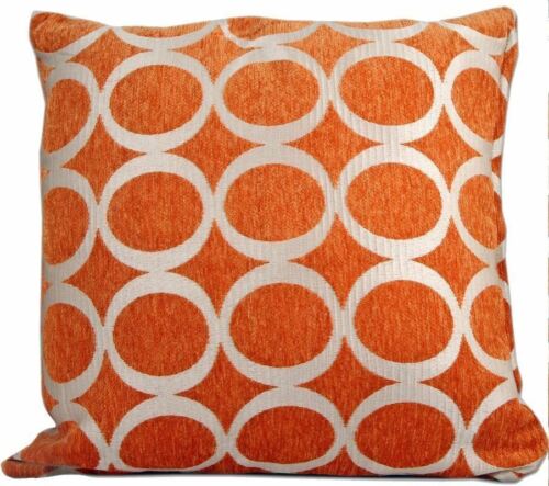 Chenille Cushion Cover or Filled in Burnt Orange Oh Design 55cm x 55cm 18" 
