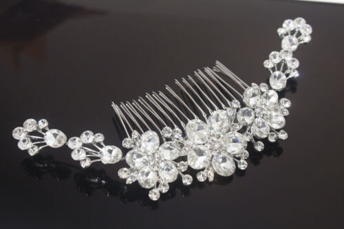USA seller beautiful wedding bridal flower crystal rhinestone hair comb ha30027 