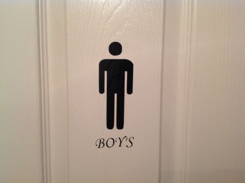 Boys Bathroom Girls Bathroom vinyl decal wall sticker bathroom decor decals 