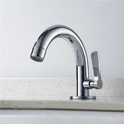 Bathroom Basin Faucet Stainless Steel Kitchen Sink Single Cold Water Tap Hole Ro