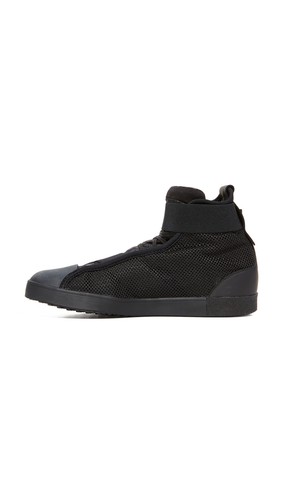 ADIDAS Y-3 Yohji Yamamoto Women/'s Black Loop Court Hi-Top Lace top Trainers