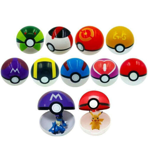 8pcs 7cm Up To Date Pokemon Pokeball Pop-up Cartoon Plastic Ball Toy Kids Gift 