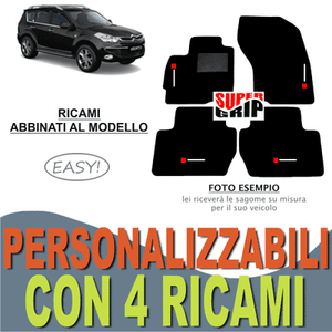 TAPPETINI AUTO SU MISURA PER CITROEN C-CROSSER MOQUETTE E GOMMA 4 RICAMI EASY