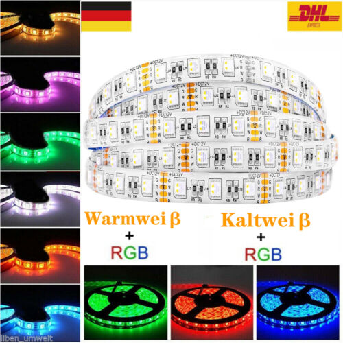 LED Stripe 12V 24V RGB RGBW Warmweiß Kaltweiß 5050 Streifen Band Dimmbar Kette