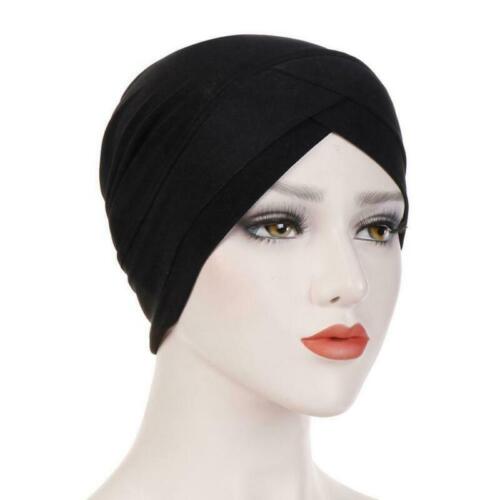 Les Femmes Musulmane Hijab Coton Extensible Chapeau Turban Head Wrap chimio Bandana Écharpe Caps 