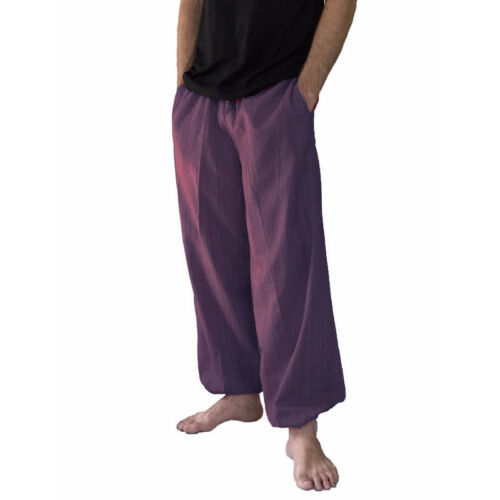 Baggy Harem Pants Mens Summer Cotton Loose Hippie Boho Yoga Trousers Ali Baba 