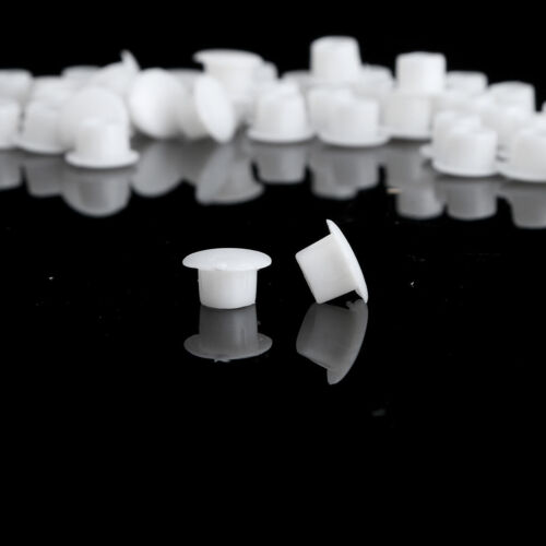 50 Plastic Screw Cap Covers Flush Type Hole Plugs Button Tops for Cupboard Shelf