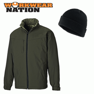 Dickies Hartville Waterproof Raincoat Jacket Coat Moss Green FREE BEANIE