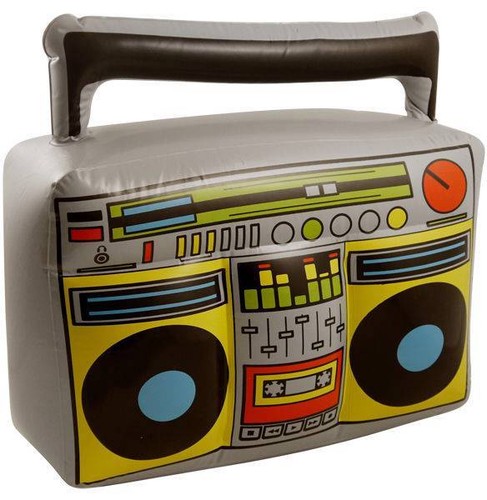 Inflatable BOOM BOX Boogie Beach Ghetto Blaster Novelty Fancy Dress Party Toy